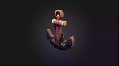 3D model Pixel Art Anchor   VR / AR / low-poly