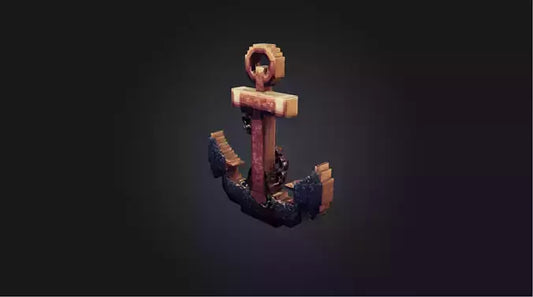 3D model Pixel Art Anchor   VR / AR / low-poly