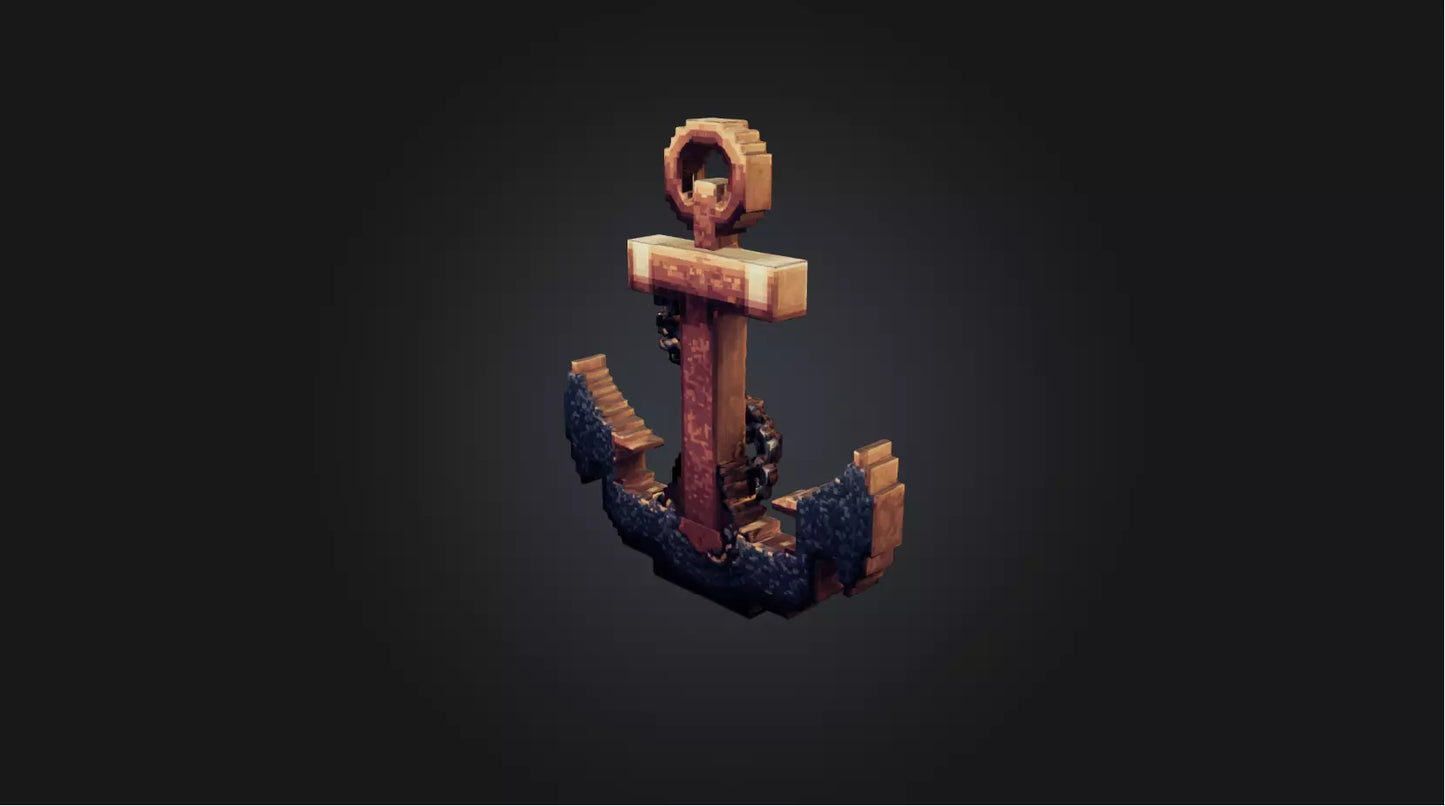 3D model Pixel Art Anchor   VR / AR / low-poly