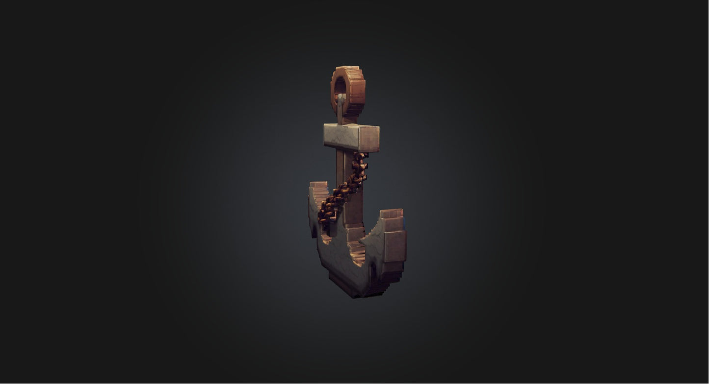 3D model Pixel Art Anchor   VR / AR / low-poly