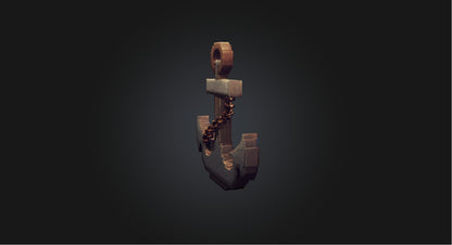 3D model Pixel Art Anchor   VR / AR / low-poly