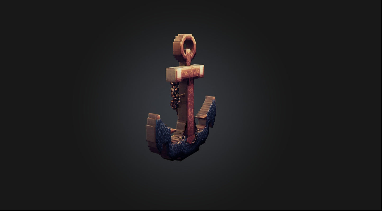 3D model Pixel Art Anchor   VR / AR / low-poly