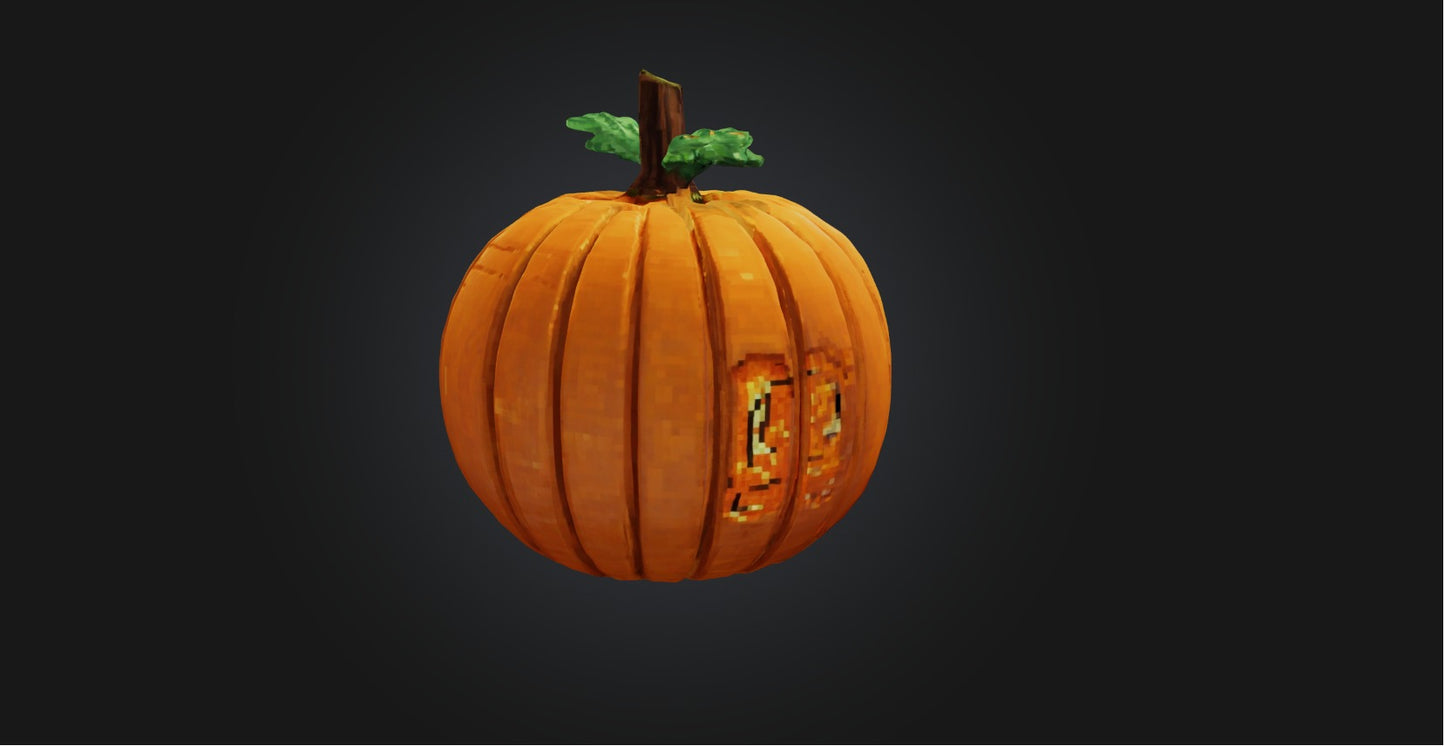 3D model Pixel Art Pumpkin   VR / AR / low-poly