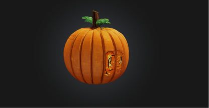 3D model Pixel Art Pumpkin   VR / AR / low-poly