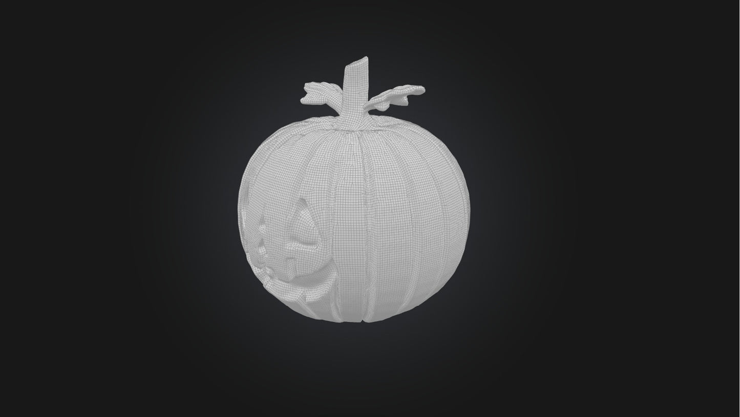 3D model Pixel Art Pumpkin   VR / AR / low-poly