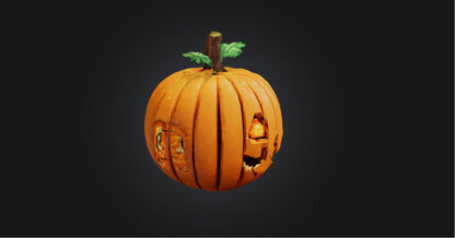 3D model Pixel Art Pumpkin   VR / AR / low-poly