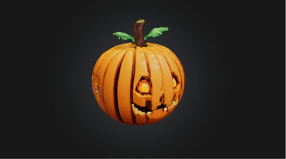 3D model Pixel Art Pumpkin   VR / AR / low-poly