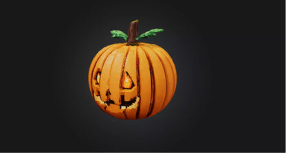 3D model Pixel Art Pumpkin   VR / AR / low-poly