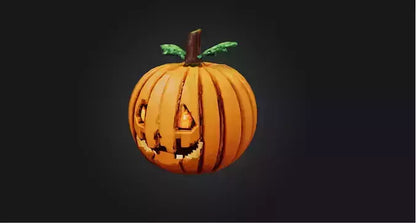 3D model Pixel Art Pumpkin   VR / AR / low-poly