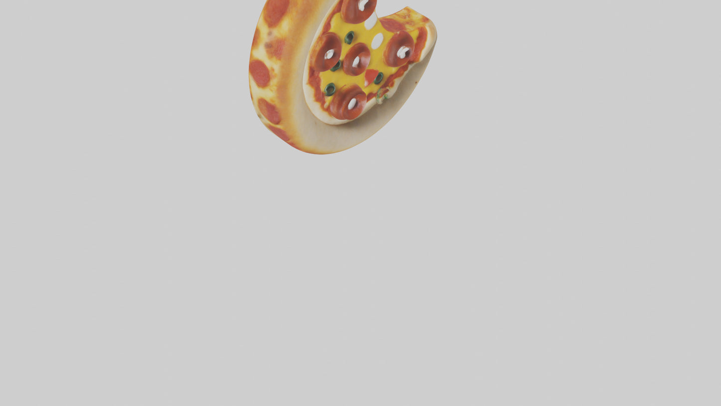 3D model Pizza slice keychain model VR / AR / low-poly