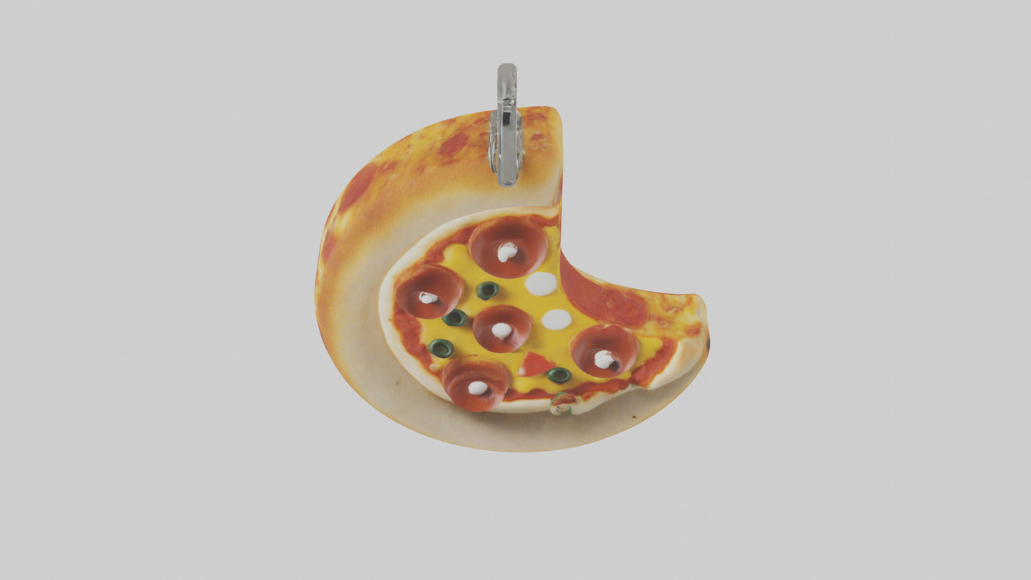 3D model Pizza slice keychain model VR / AR / low-poly