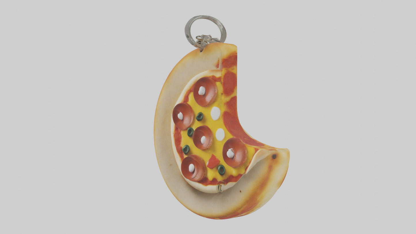 3D model Pizza slice keychain model VR / AR / low-poly