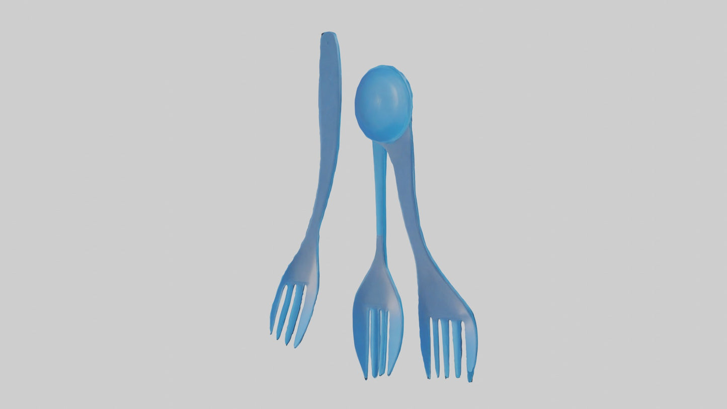 3D model Plastic utensils VR / AR / low-poly