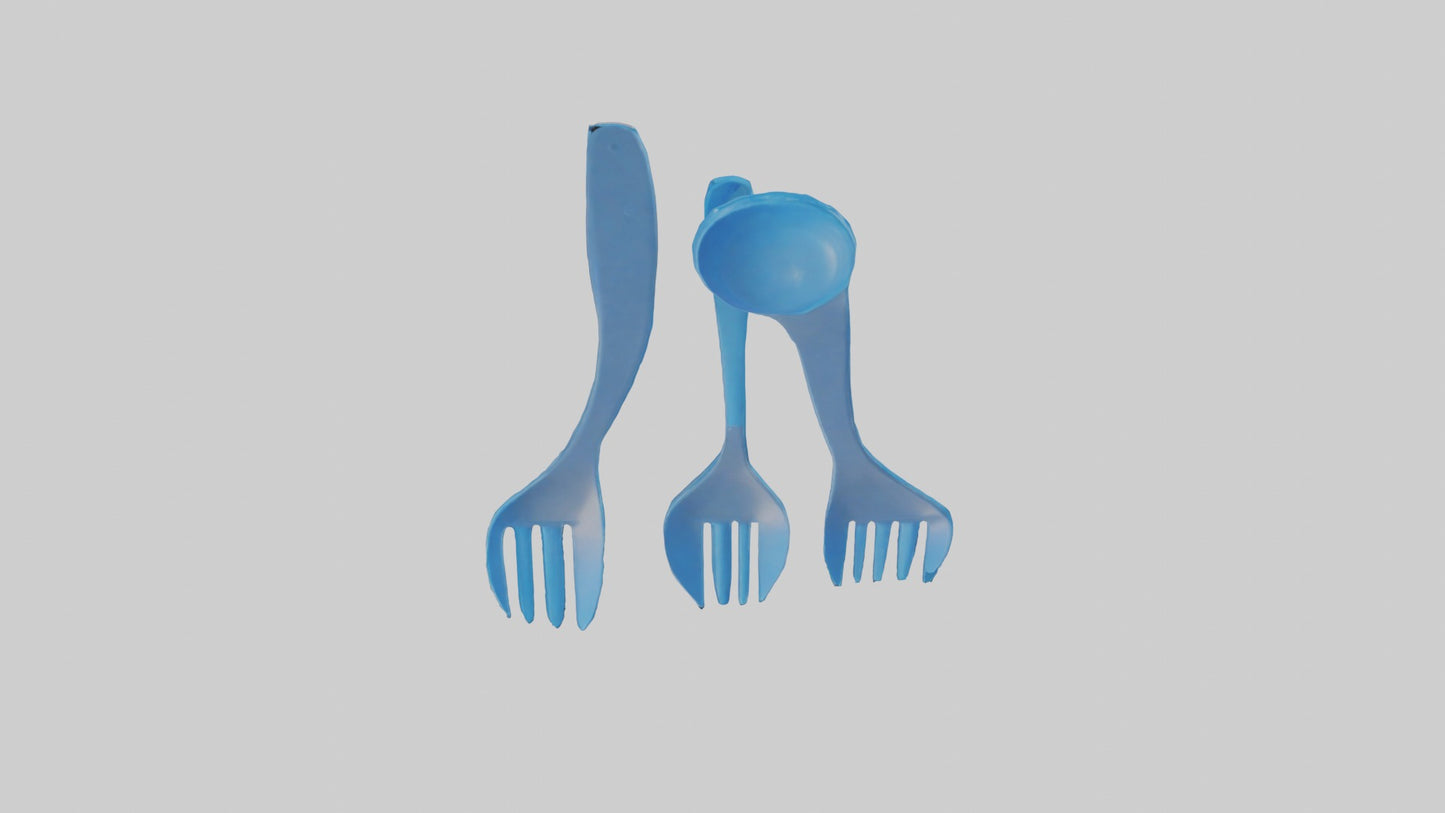 3D model Plastic utensils VR / AR / low-poly