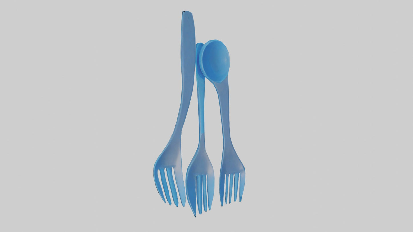 3D model Plastic utensils VR / AR / low-poly