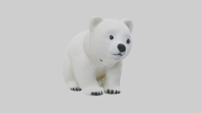3D model Polar Bear Cub Figurine model VR / AR / low-poly