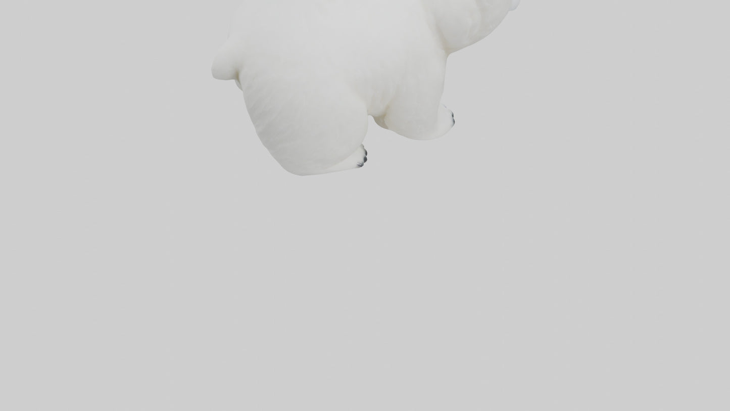 3D model Polar Bear Cub Figurine model VR / AR / low-poly