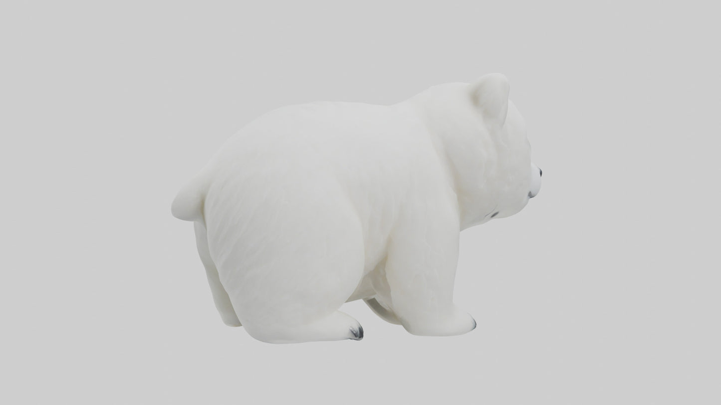 3D model Polar Bear Cub Figurine model VR / AR / low-poly