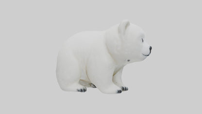 3D model Polar Bear Cub Figurine model VR / AR / low-poly