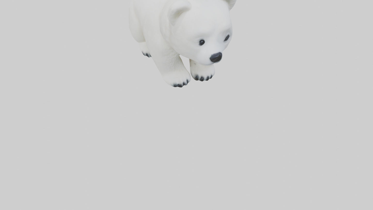 3D model Polar Bear Cub Figurine model VR / AR / low-poly