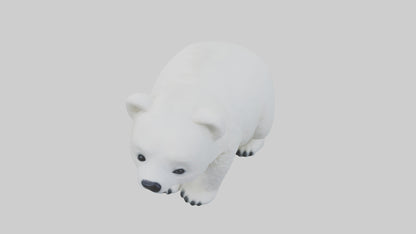 3D model Polar Bear Cub Figurine model VR / AR / low-poly