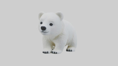 3D model Polar Bear Cub Figurine model VR / AR / low-poly