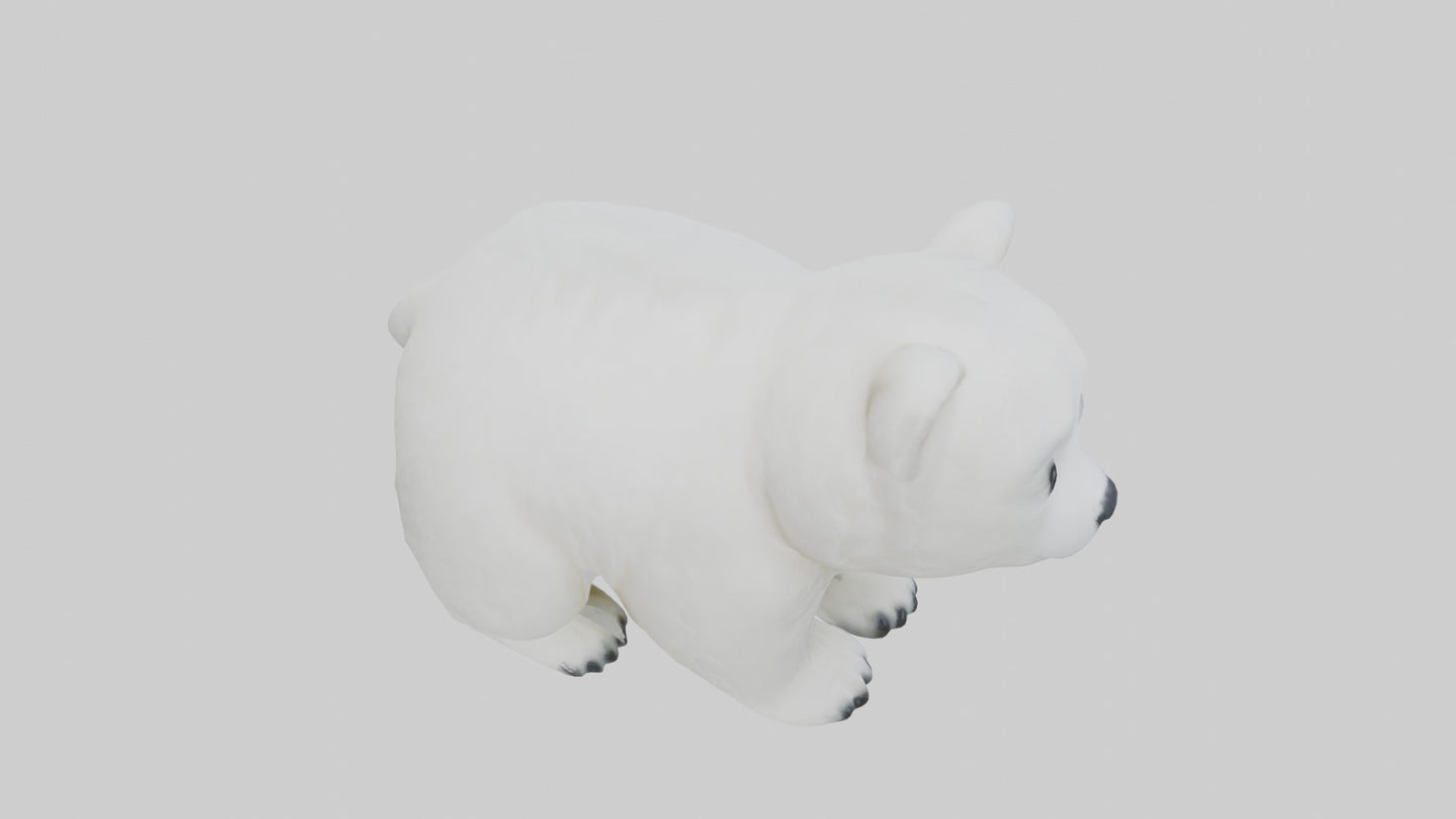 3D model Polar Bear Cub Figurine model VR / AR / low-poly