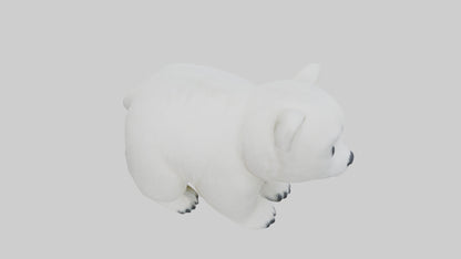 3D model Polar Bear Cub Figurine model VR / AR / low-poly