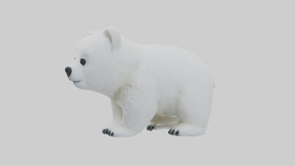 3D model Polar Bear Cub Figurine model VR / AR / low-poly