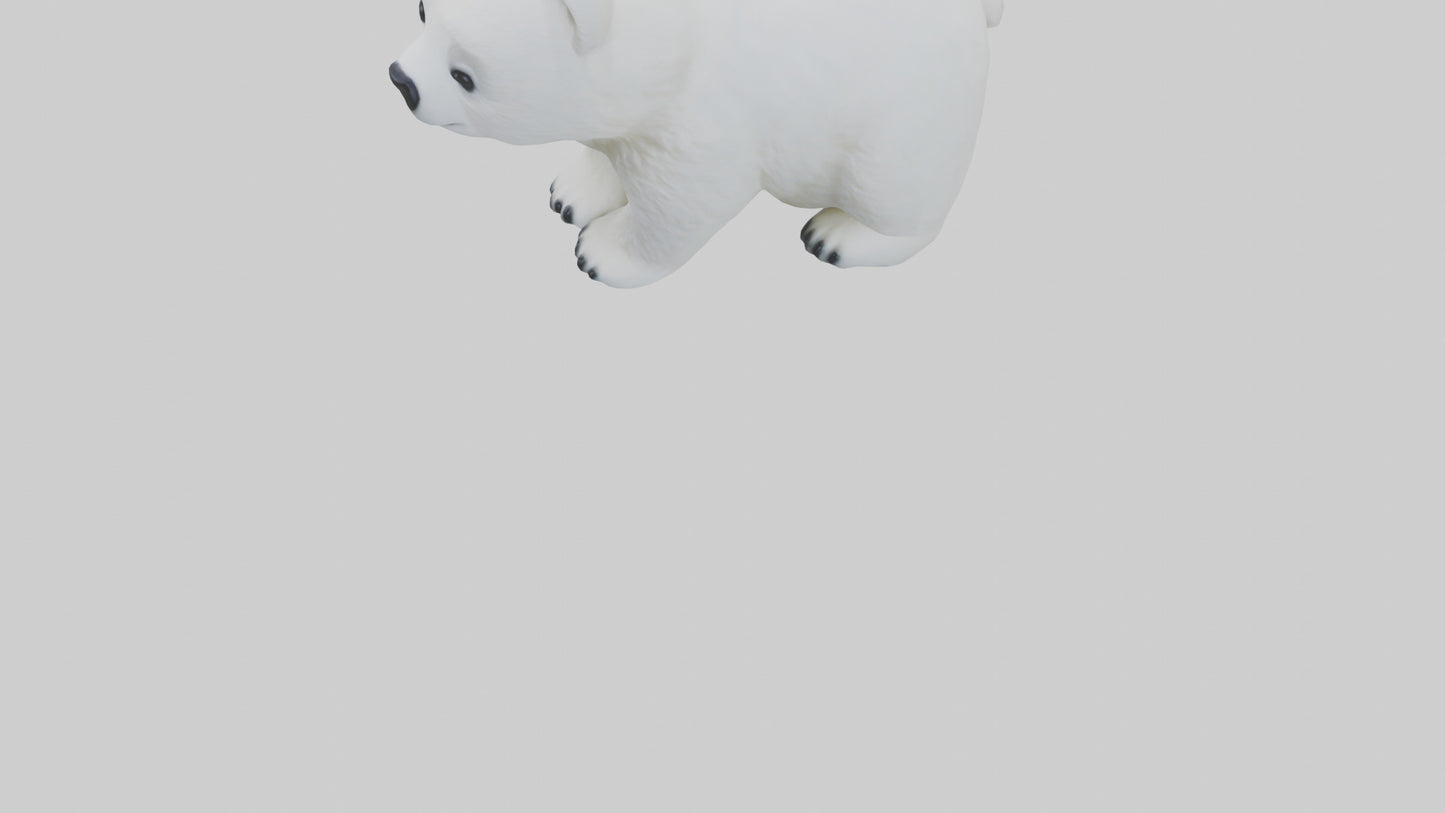 3D model Polar Bear Cub Figurine model VR / AR / low-poly