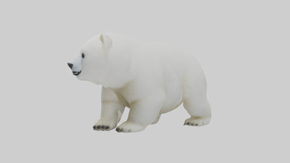 3D model Polar Bear cub playing model VR / AR / low-poly