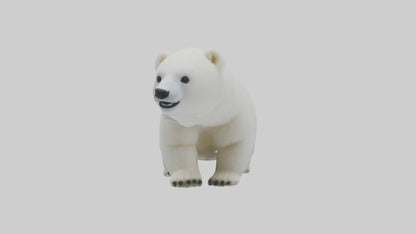 3D model Polar Bear cub playing model VR / AR / low-poly
