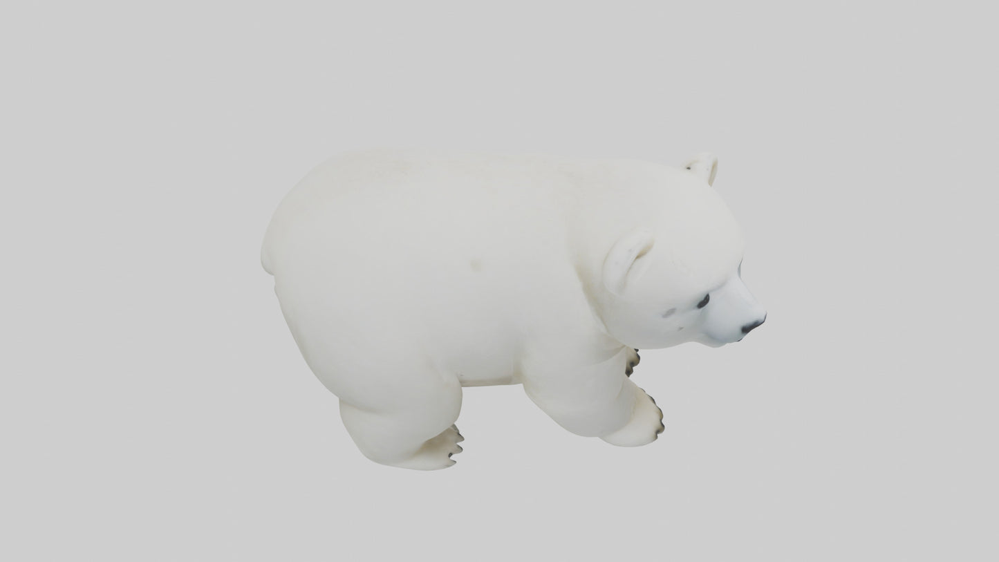 3D model Polar Bear cub playing model VR / AR / low-poly