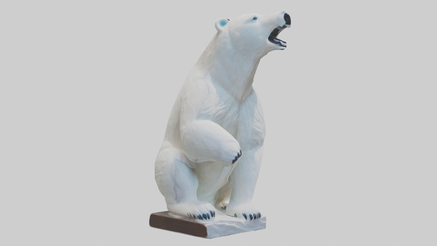 3D model Polar Bear statue model VR / AR / low-poly