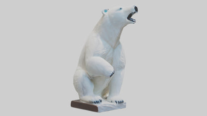 3D model Polar Bear statue model VR / AR / low-poly
