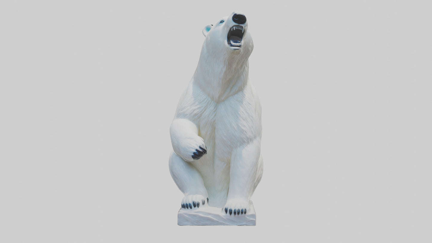 3D model Polar Bear statue model VR / AR / low-poly