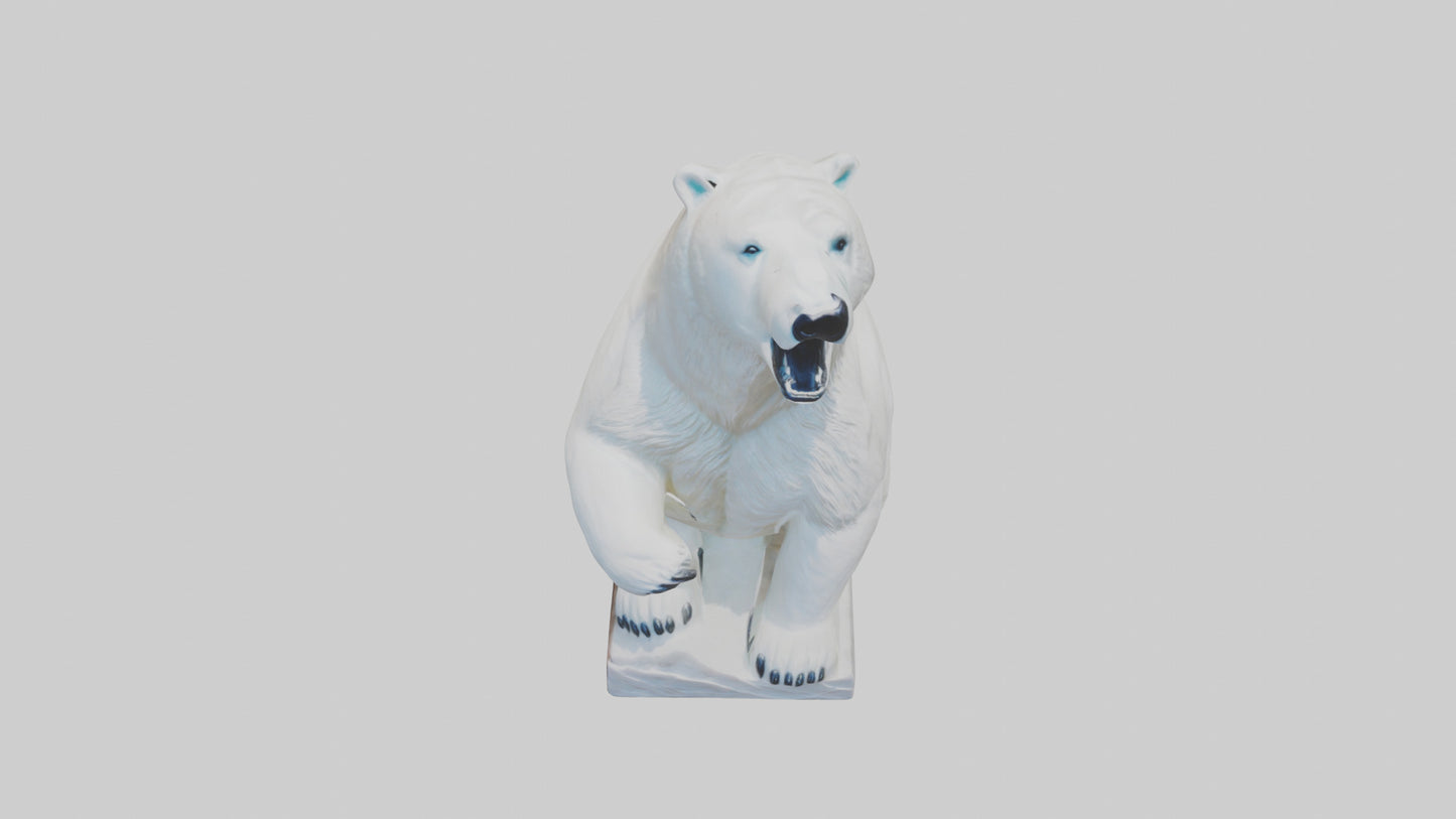 3D model Polar Bear statue model VR / AR / low-poly
