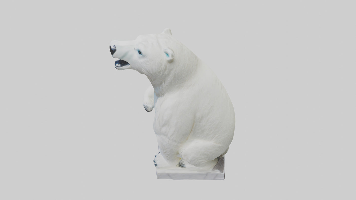 3D model Polar Bear statue model VR / AR / low-poly