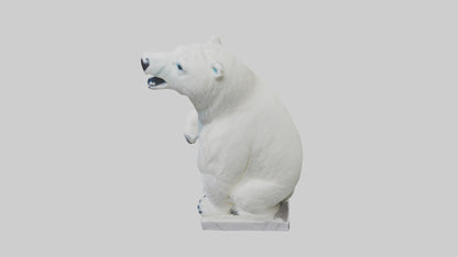 3D model Polar Bear statue model VR / AR / low-poly