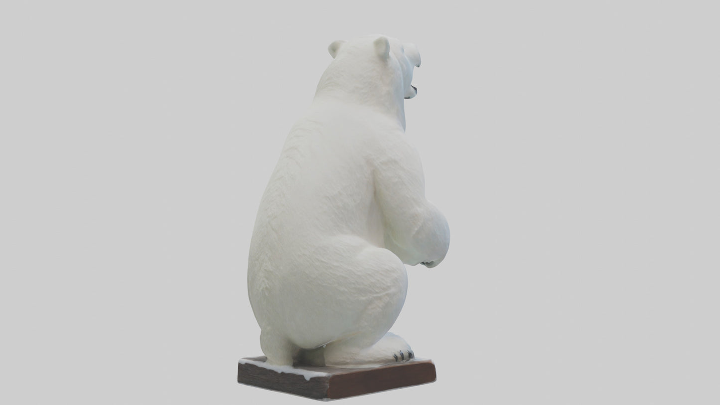 3D model Polar Bear statue model VR / AR / low-poly