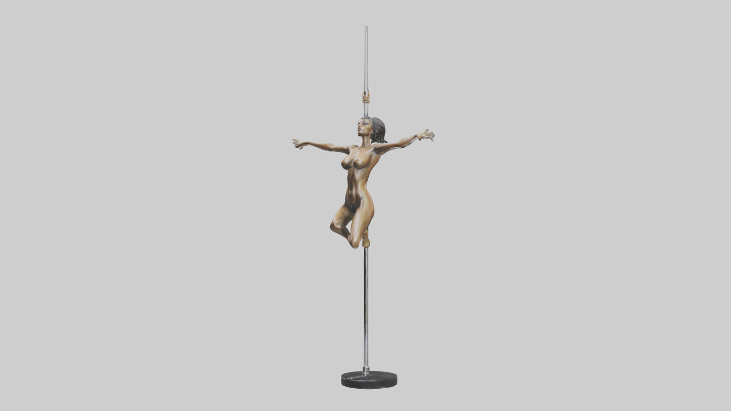 3D model Pole Dance Pose statue model VR / AR / low-poly