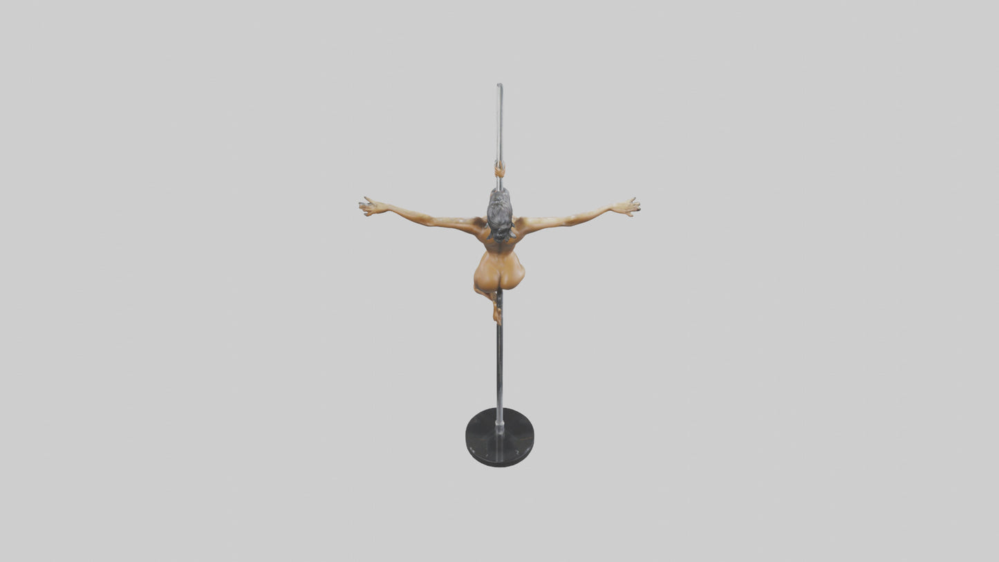 3D model Pole Dance Pose statue model VR / AR / low-poly