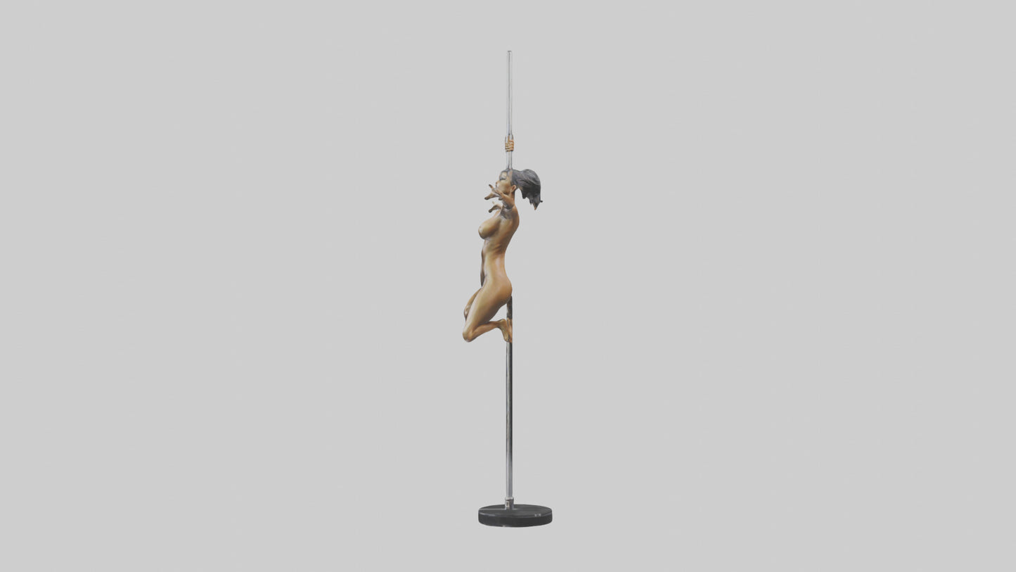 3D model Pole Dance Pose statue model VR / AR / low-poly