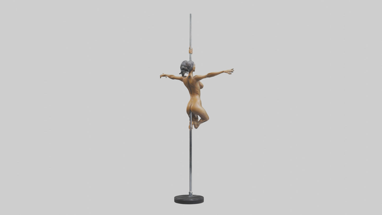 3D model Pole Dance Pose statue model VR / AR / low-poly