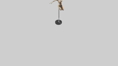 3D model Pole Dance Pose statue model VR / AR / low-poly