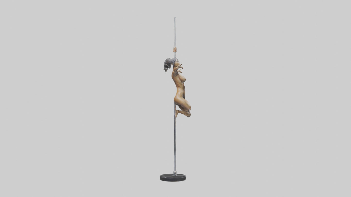 3D model Pole Dance Pose statue model VR / AR / low-poly