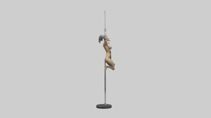 3D model Pole Dance Pose statue model VR / AR / low-poly