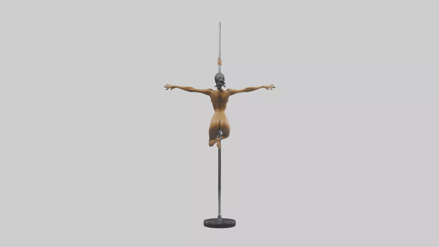 3D model Pole Dance Pose statue model VR / AR / low-poly