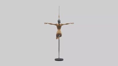 3D model Pole Dance Pose statue model VR / AR / low-poly