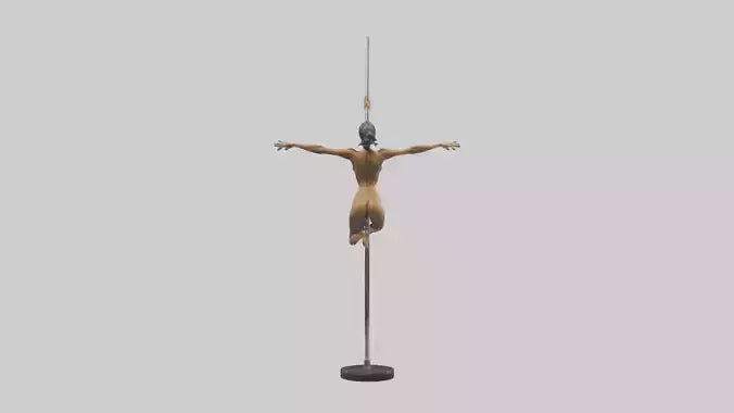 3D model Pole Dance Pose statue model VR / AR / low-poly